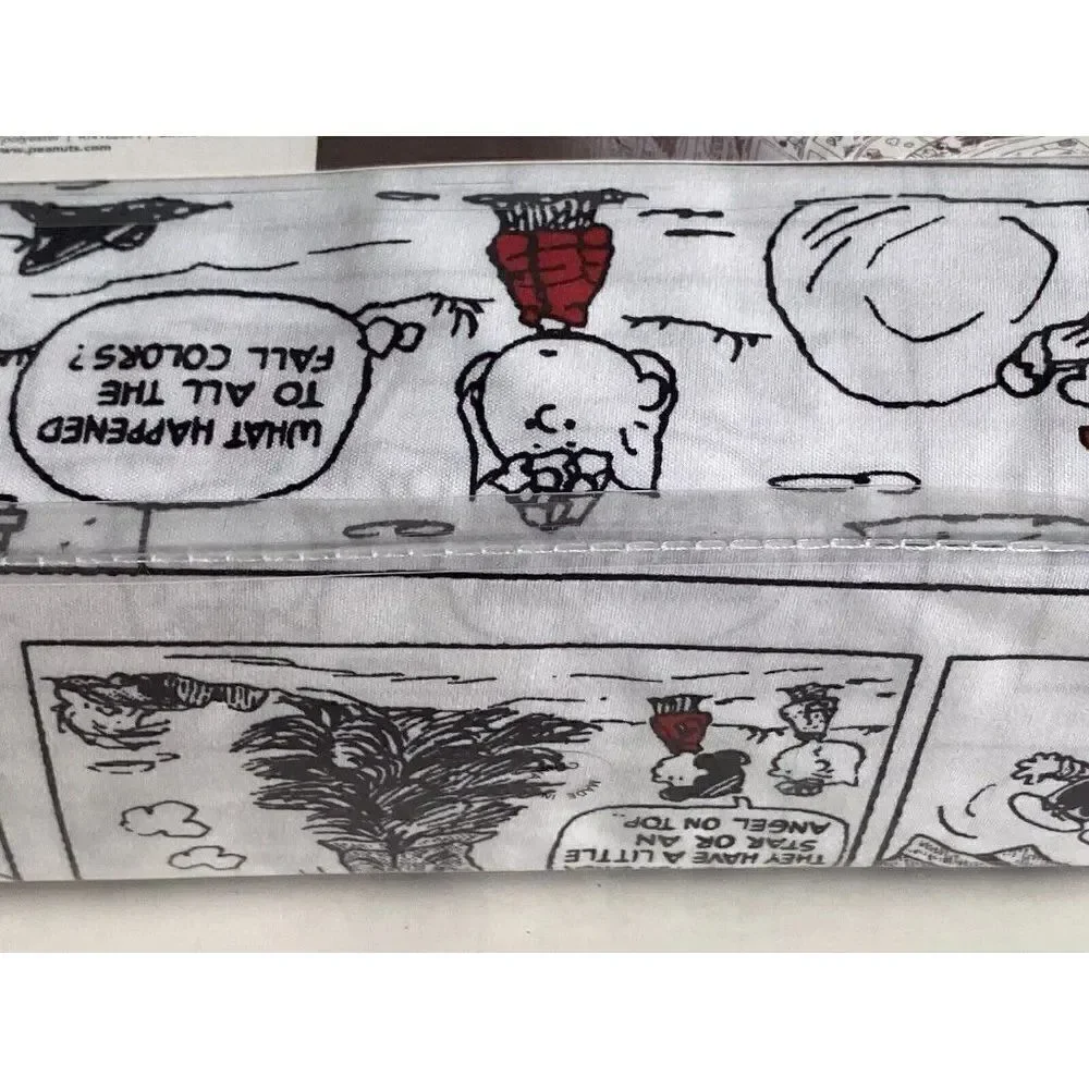 Peanuts Snoopy Holiday Christmas Comic Strip Queen Size‎ Soft Sheet Set NEW